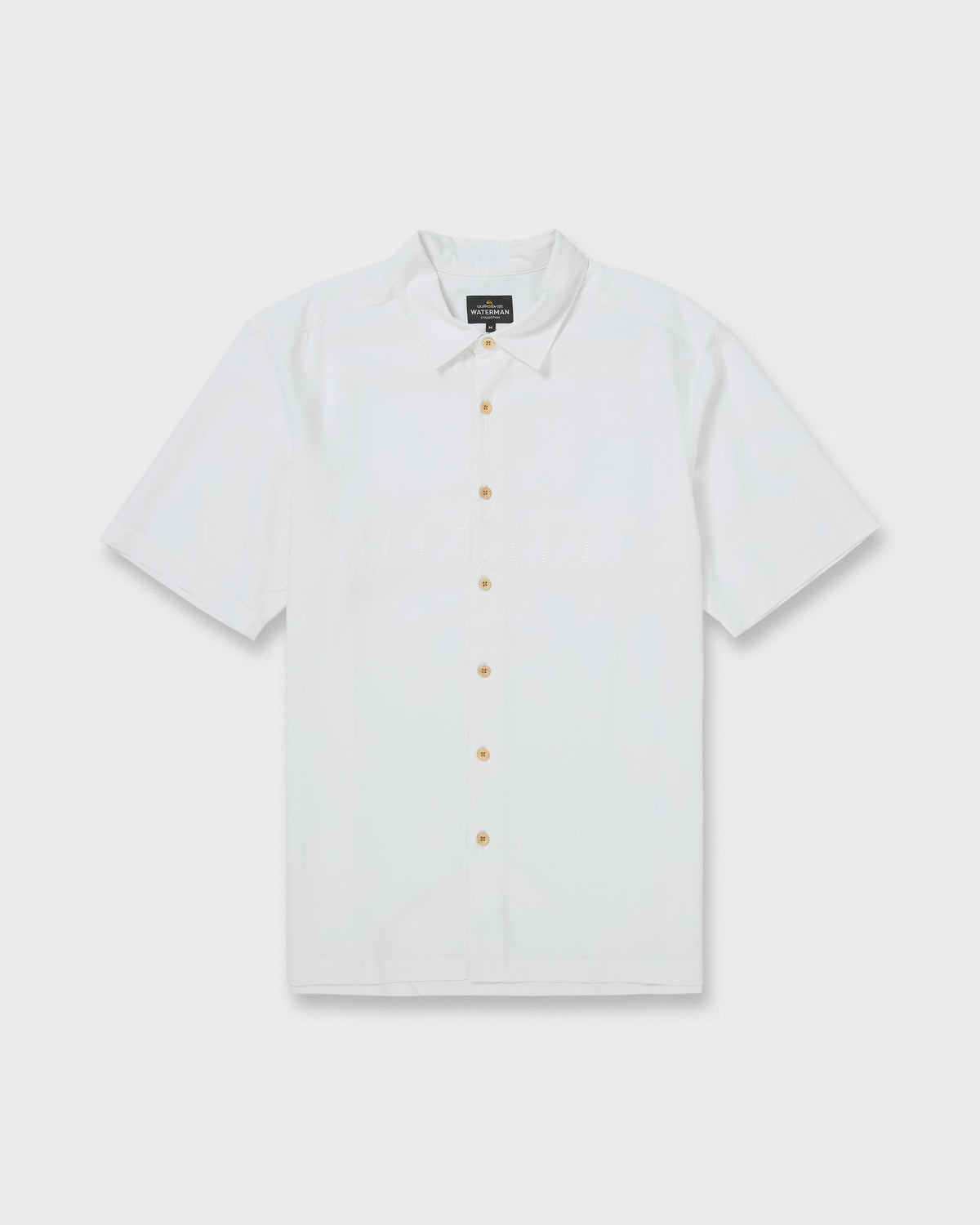 Waterman Tahiti Palms Premium Anti-Wrinkle Shirt - White | Quick Silver
