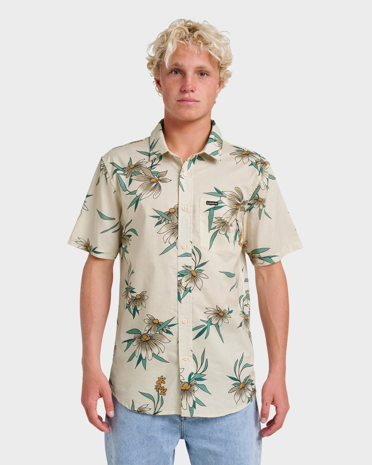 Costal Flora Classic Short Sleeve Shirt - Moonstruck | Quick Silver