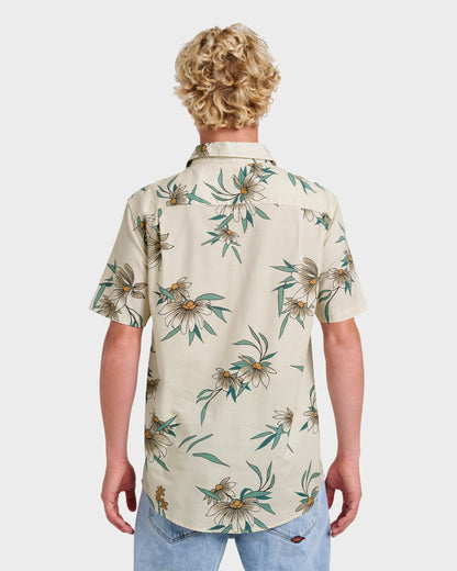 Costal Flora Classic Short Sleeve Shirt - Moonstruck | Quick Silver