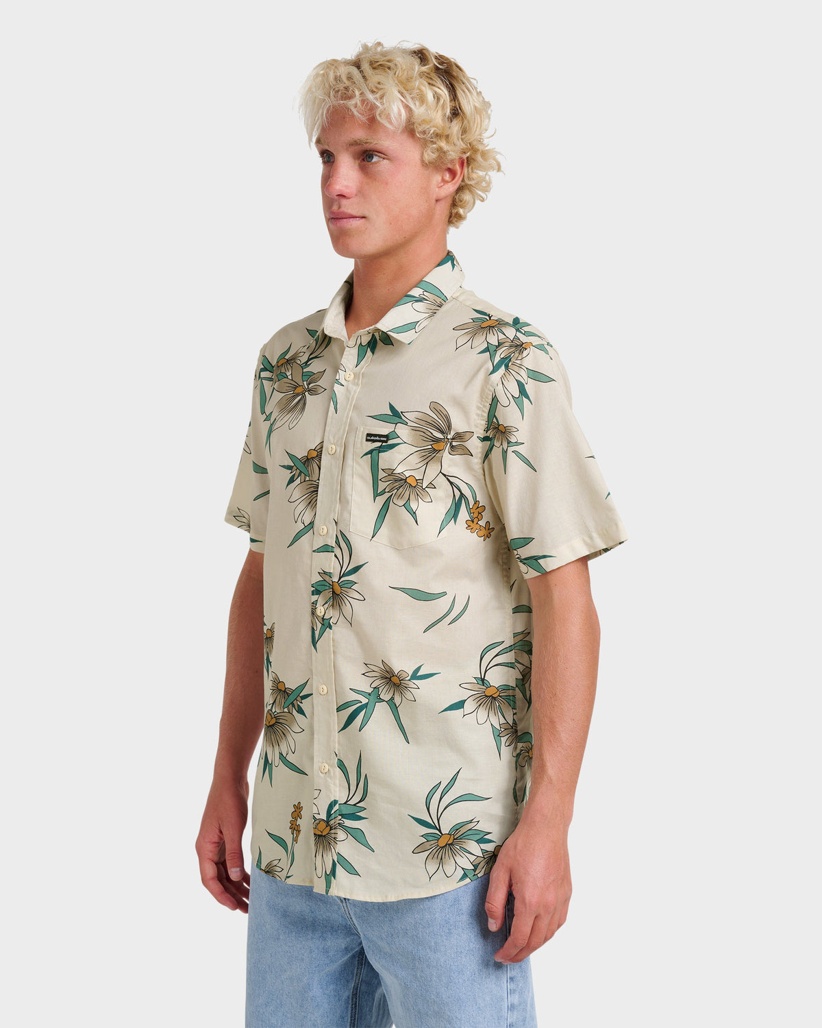 Costal Flora Classic Short Sleeve Shirt - Moonstruck | Quick Silver