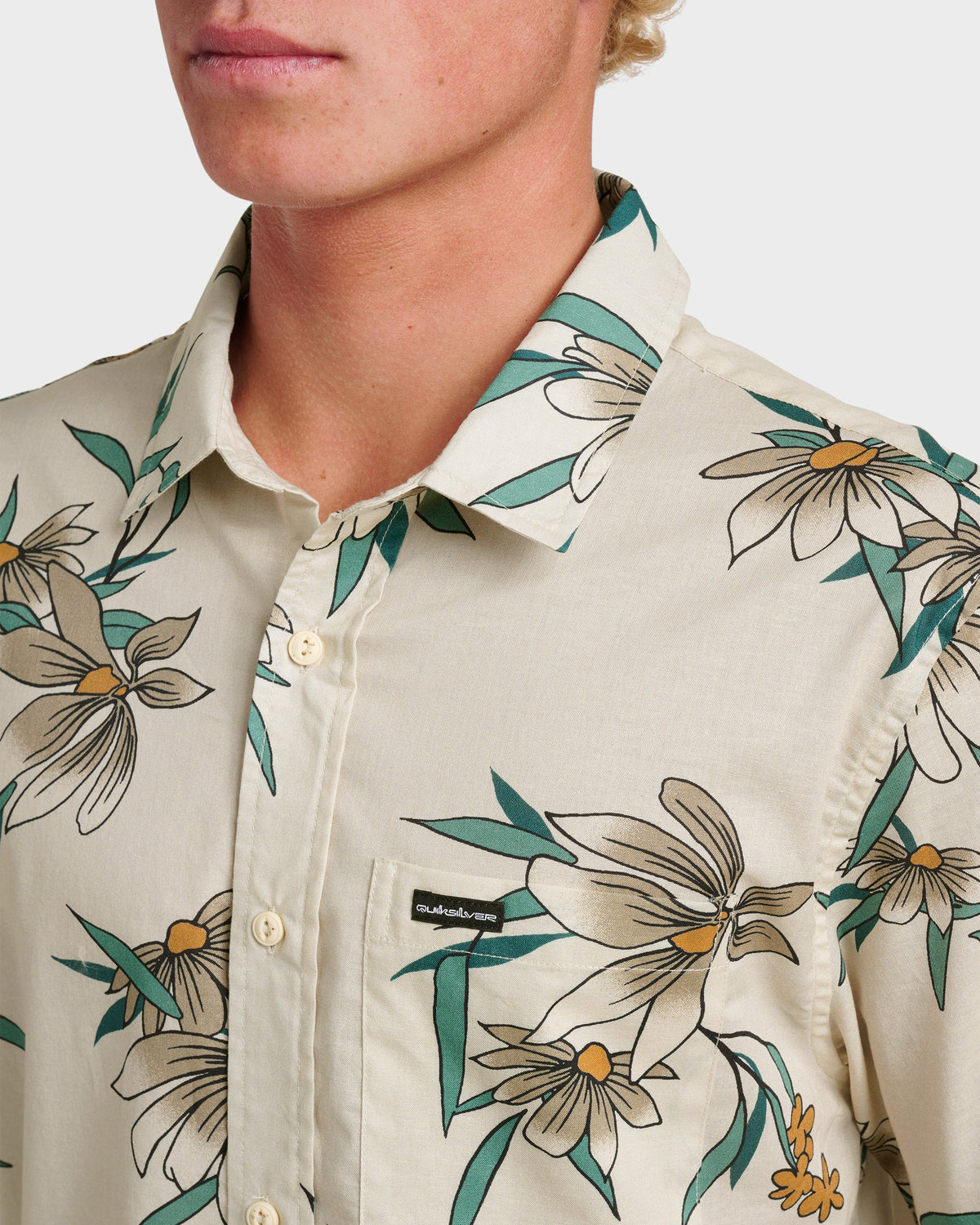 Costal Flora Classic Short Sleeve Shirt - Moonstruck | Quick Silver