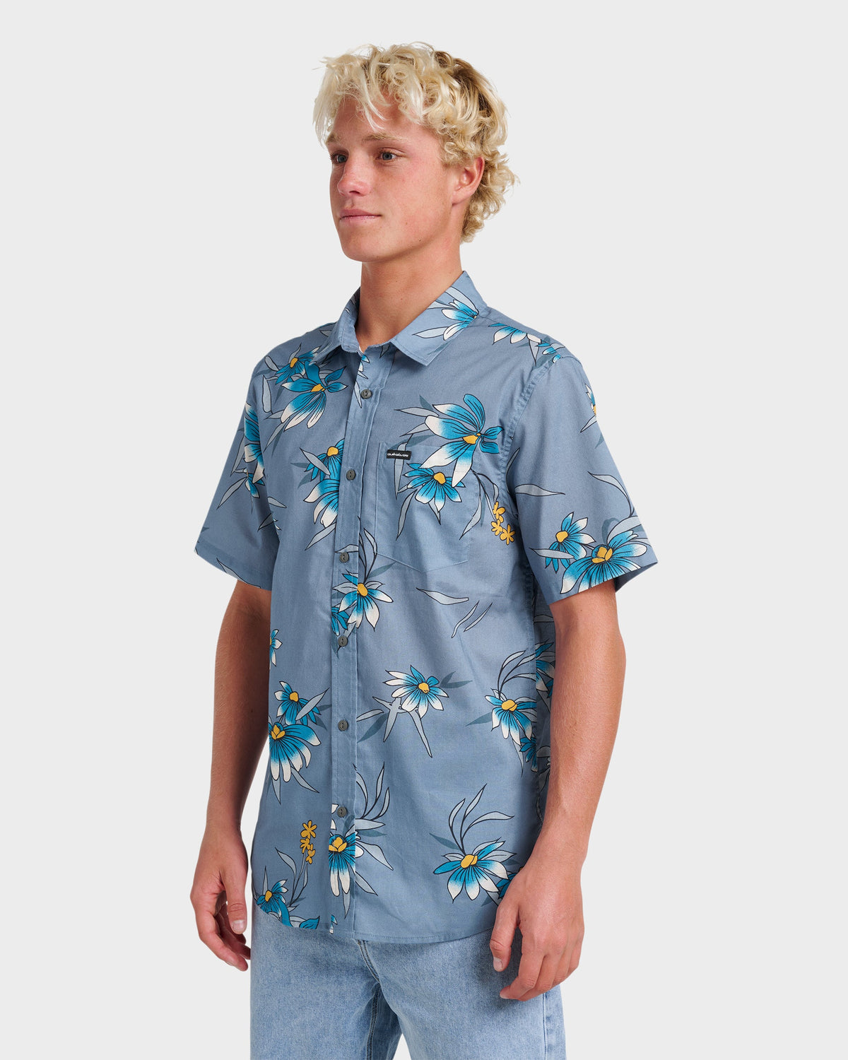 Costal Flora Classic Short Sleeve Shirt - Coronet Blue | Quick Silver