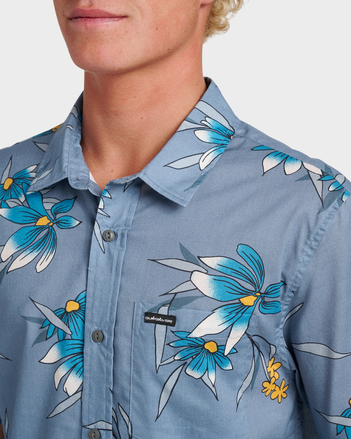 Costal Flora Classic Short Sleeve Shirt - Coronet Blue | Quick Silver