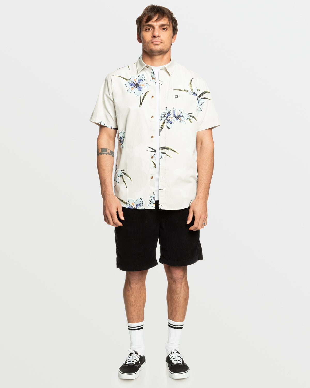 Apero Organic Classics Short Sleeve Shirt - Silver Birch Print | Quick Silver