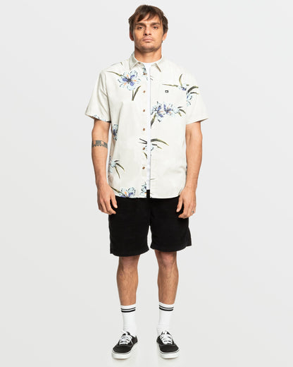 Apero Organic Classics Short Sleeve Shirt - Silver Birch Print | Quick Silver