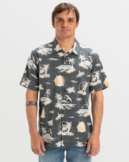 DNA Destination Island Short Sleeve Shirt - Black | Quick Silver