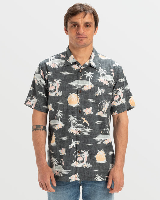 DNA Destination Island Short Sleeve Shirt - Black | Quick Silver