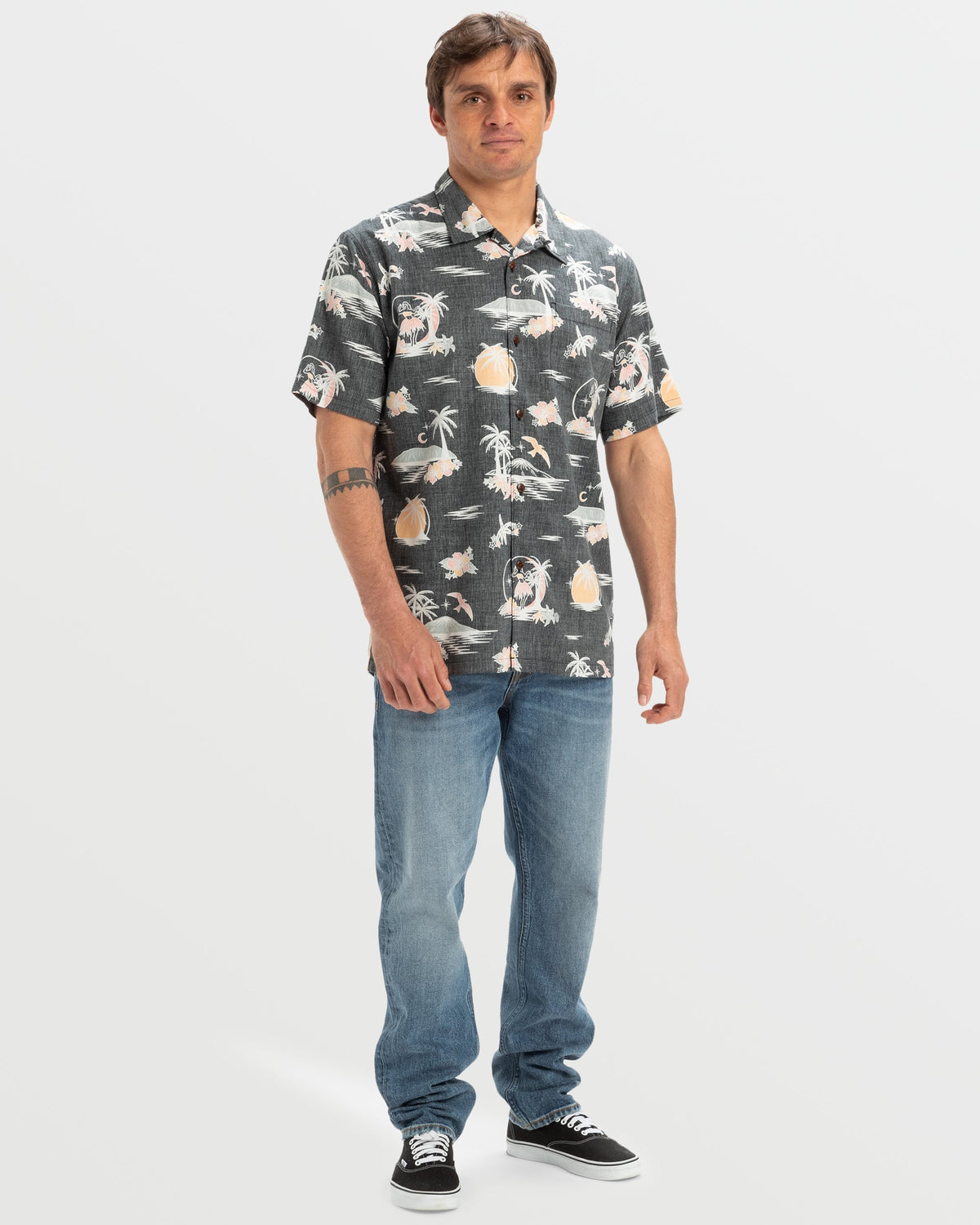 DNA Destination Island Short Sleeve Shirt - Black | Quick Silver