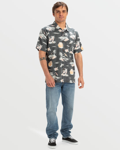 DNA Destination Island Short Sleeve Shirt - Black | Quick Silver