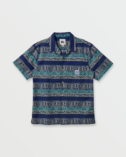 Global Heat Casual Short Sleeve Shirt - Turbo Blue | Quick Silver