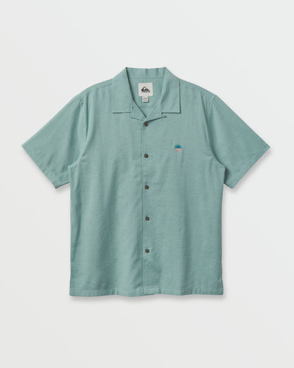 Flecky Island Short Sleeve Shirt - Jade Grey | Quick Silver