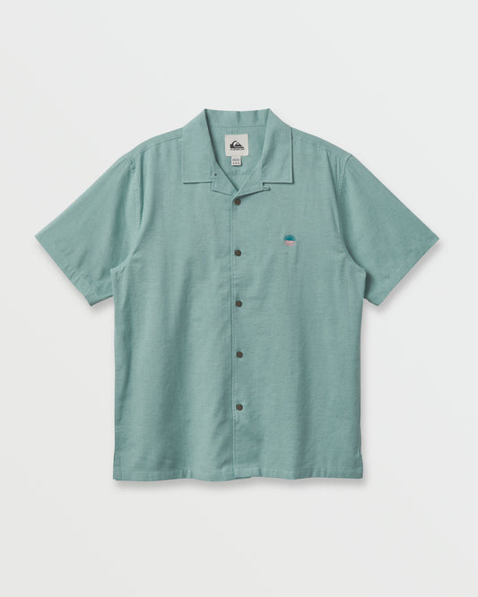 Flecky Island Short Sleeve Shirt - Jade Grey | Quick Silver