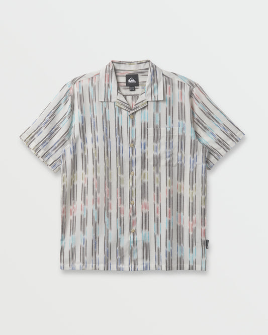 Space Dye Casual Short Sleeve Shirt - Off White | Quick Silver