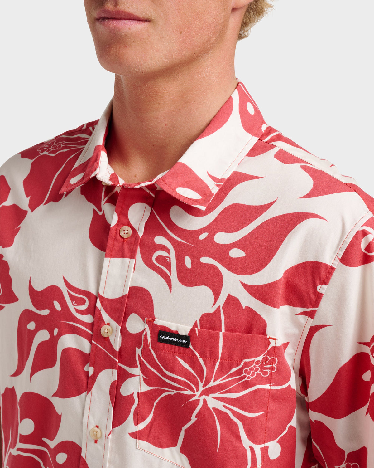 Oceanview Classic Short Sleeve Shirt - Mineral Red | Quick Silver