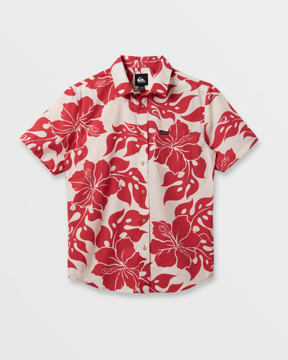 Oceanview Classic Short Sleeve Shirt - Mineral Red | Quick Silver