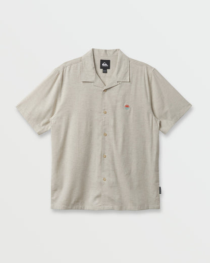 Flecky Island Short Sleeve Shirt - Silver Birch | Quick Silver