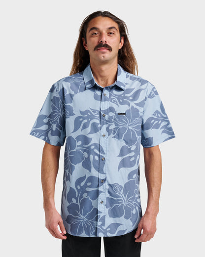 Oceanview Classic Short Sleeve Shirt - Ashley Blue | Quick Silver