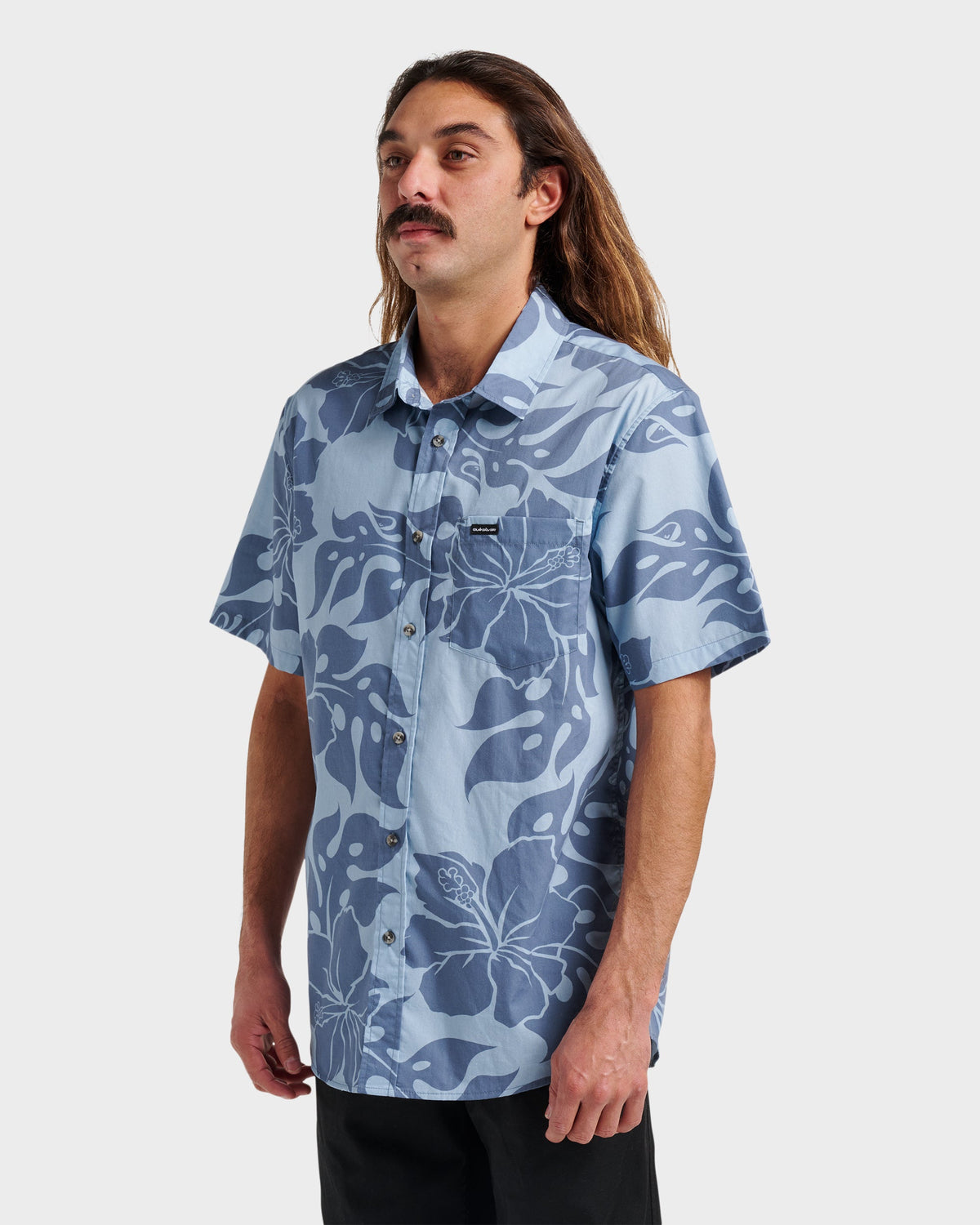 Oceanview Classic Short Sleeve Shirt - Ashley Blue | Quick Silver