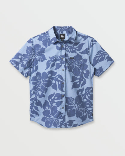 Oceanview Classic Short Sleeve Shirt - Ashley Blue | Quick Silver