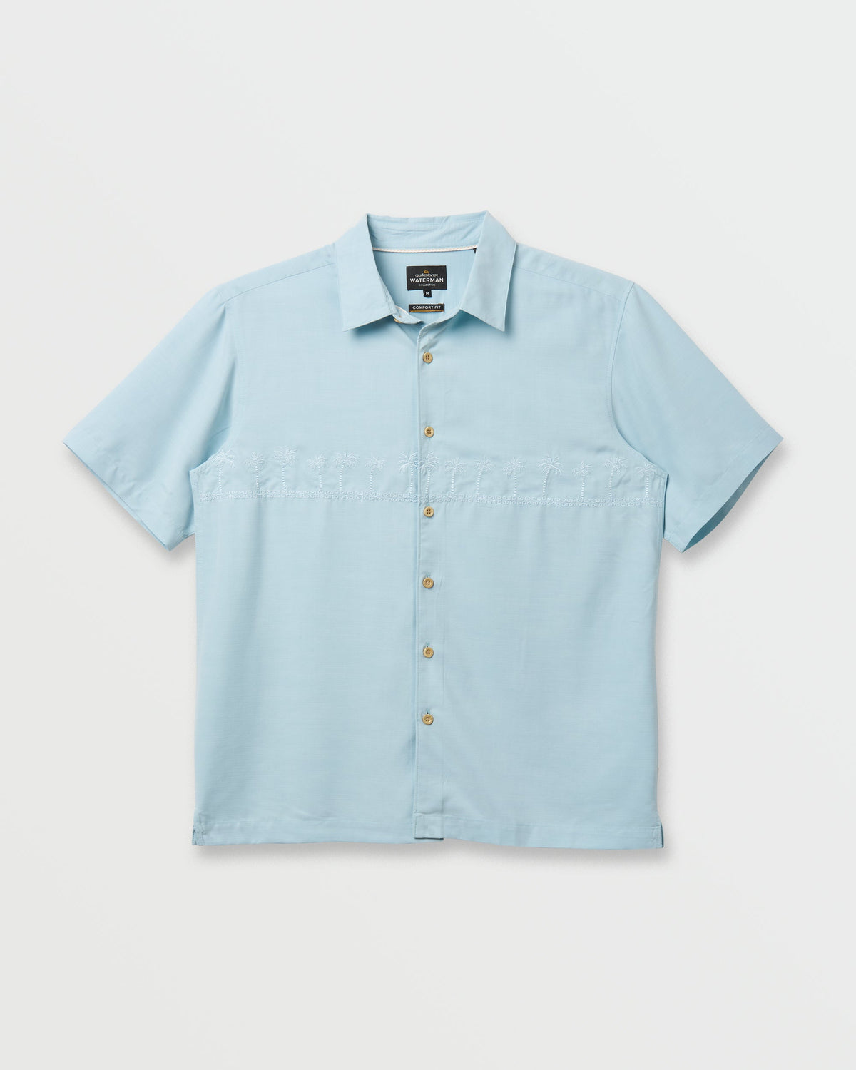 Waterman Tahiti Palms Premium Anti-Wrinkle Shirt - Sterling Blue | Quick Silver