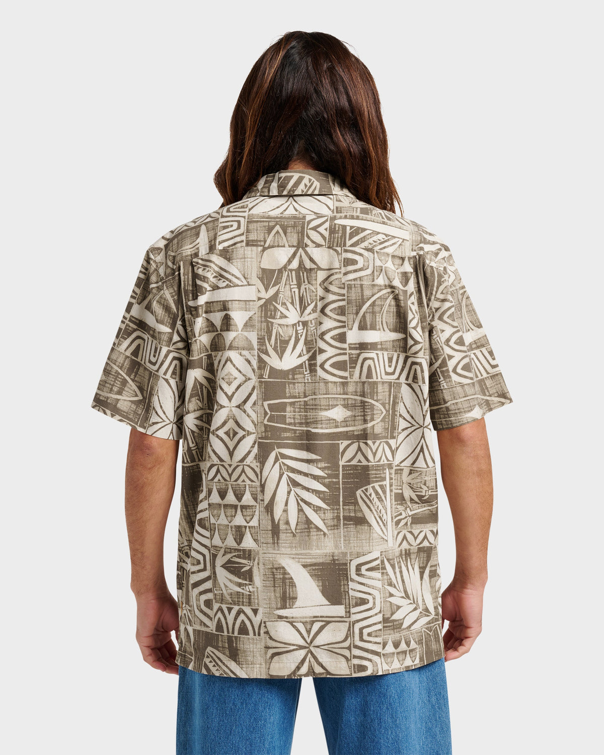 Waterman Talk Story Short Sleeve Shirt - Moonbeam | Quick Silver