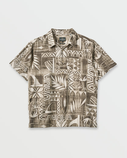 Waterman Talk Story Short Sleeve Shirt - Moonbeam | Quick Silver