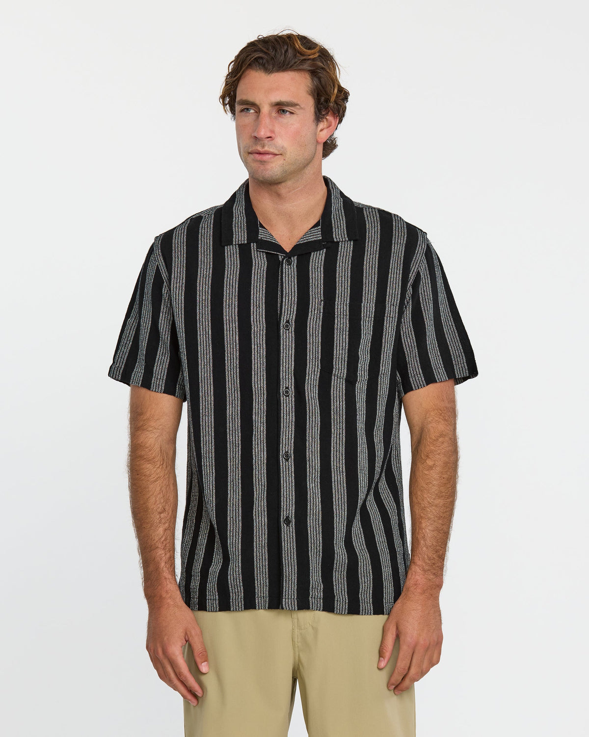 Nightfall Island Short Sleeve Shirt - Black | Quick Silver