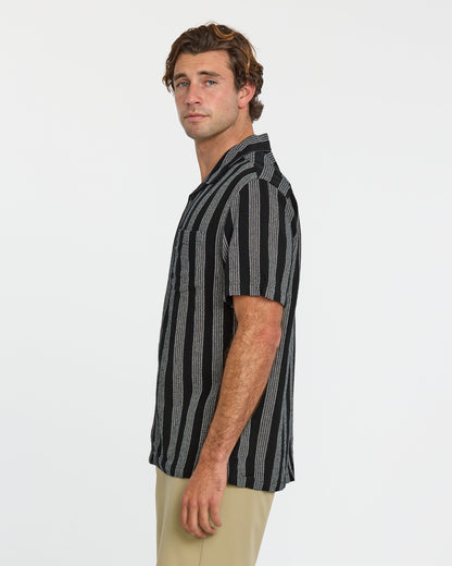 Nightfall Island Short Sleeve Shirt - Black | Quick Silver