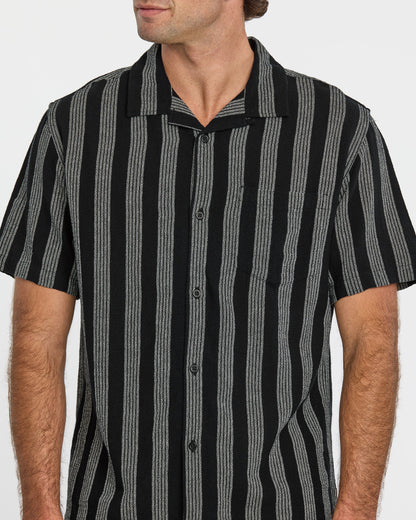 Nightfall Island Short Sleeve Shirt - Black | Quick Silver