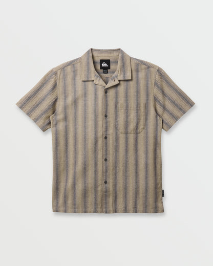 Oxford Stripe Casual Short Sleeve Shirt - Fallen Rock | Quick Silver