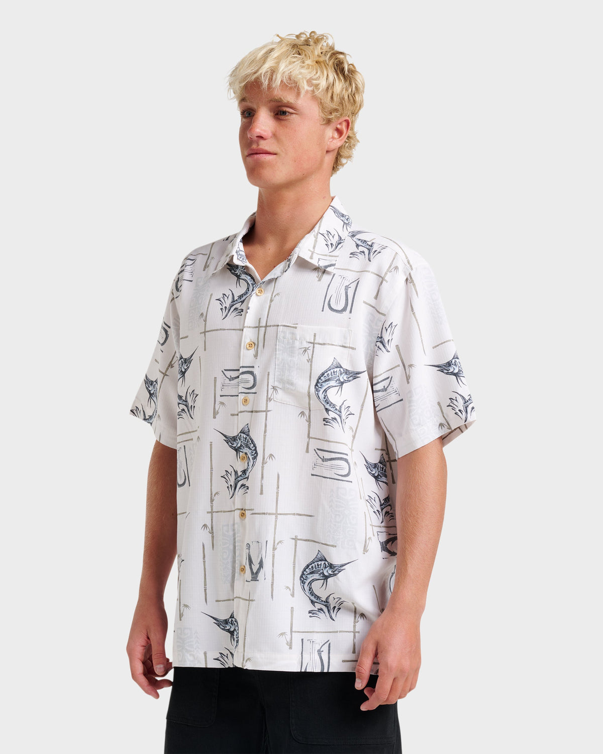 Waterman Big Day Short Sleeve Shirt - White | Quick Silver
