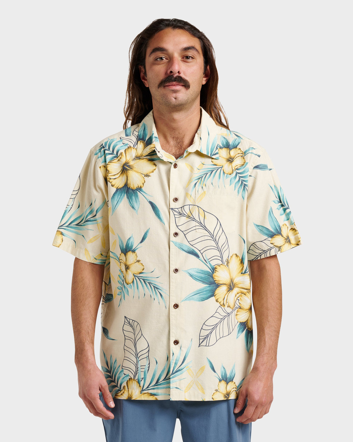 Waterman Playita Floral Shirt - Hay | Quick Silver