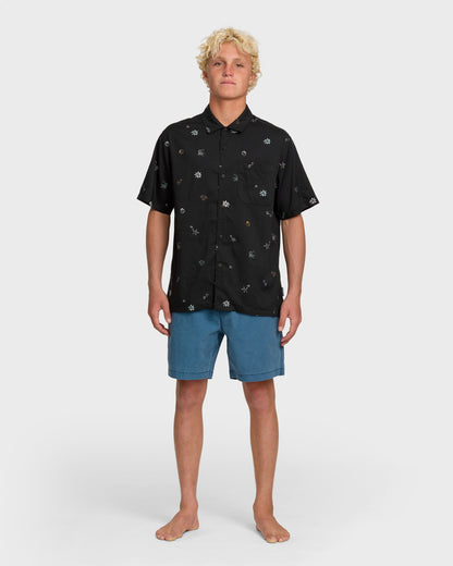 Beach Club Classic Short Sleeve Shirt - Black | Quick Silver