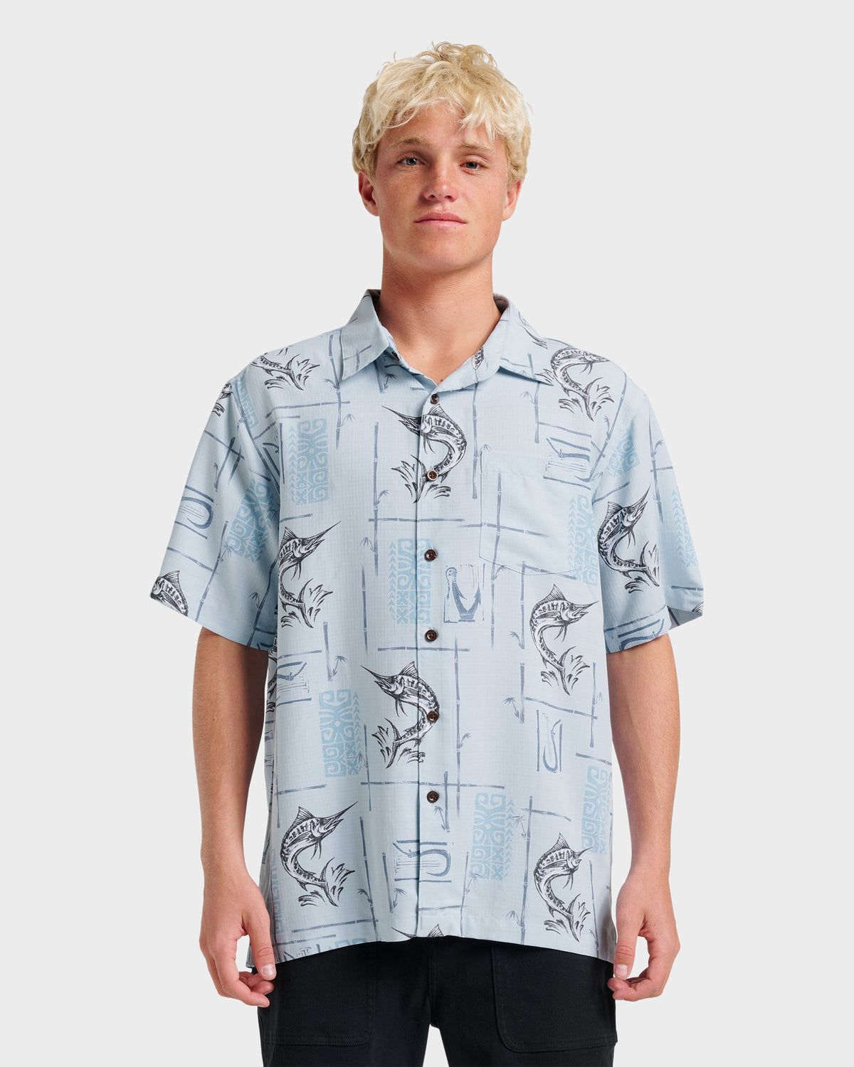 Waterman Big Day Short Sleeve Shirt - Ashley Blue | Quick Silver