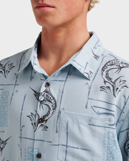 Waterman Big Day Short Sleeve Shirt - Ashley Blue | Quick Silver