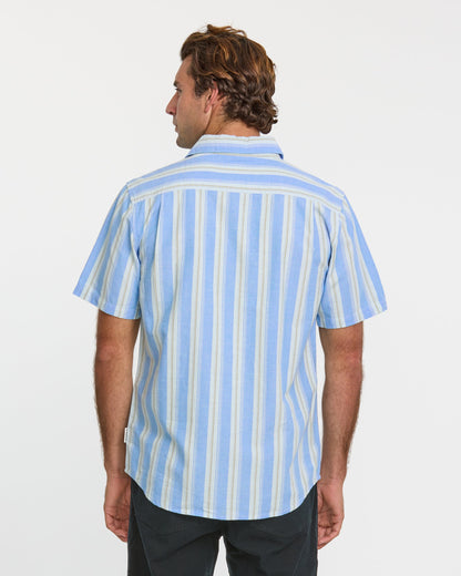 Oxford Stripe Classic Short Sleeve Shirt - Azure | Quick Silver
