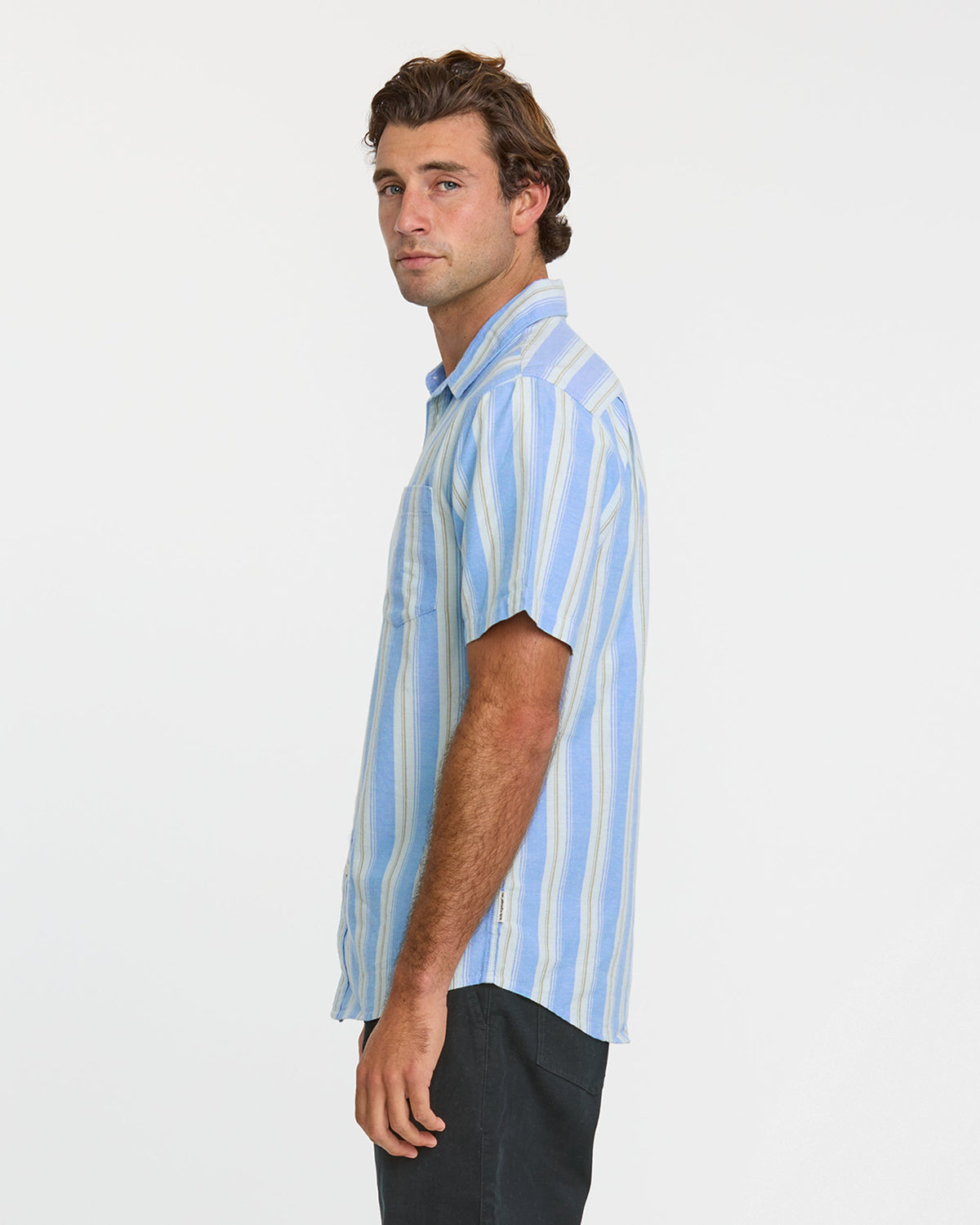 Oxford Stripe Classic Short Sleeve Shirt - Azure | Quick Silver