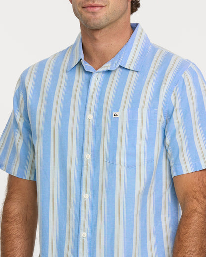 Oxford Stripe Classic Short Sleeve Shirt - Azure | Quick Silver