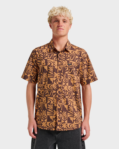 Terra Classic Stretch Short Sleeve Shirt - Chocolate | Quick Silver