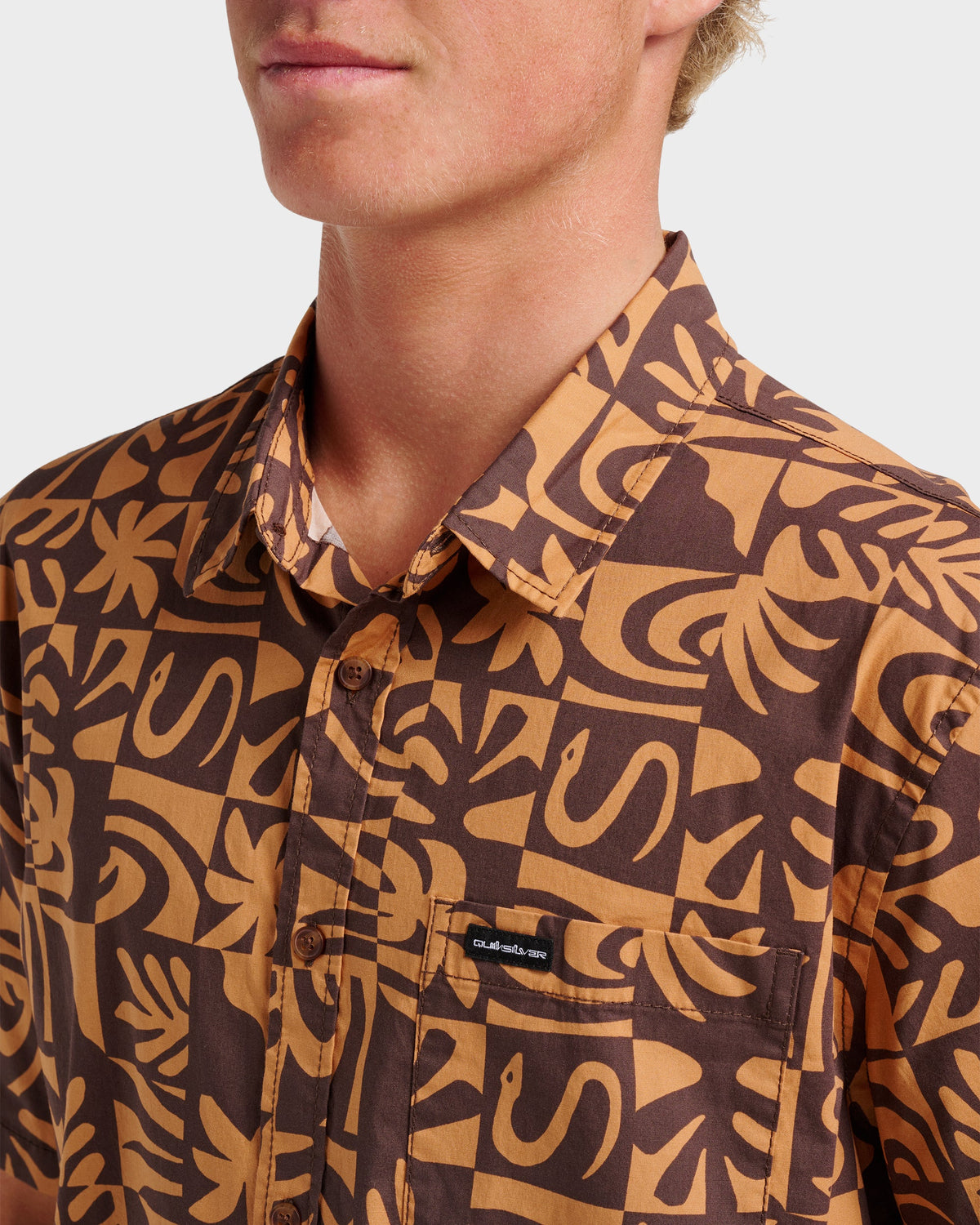 Terra Classic Stretch Short Sleeve Shirt - Chocolate | Quick Silver