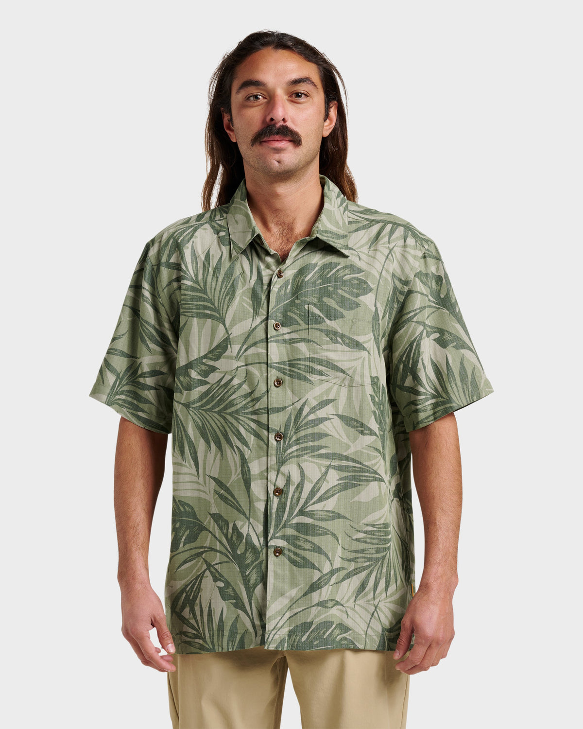 Waterman Botanical Short Sleeve Shirt - Dark Green | Quick Silver