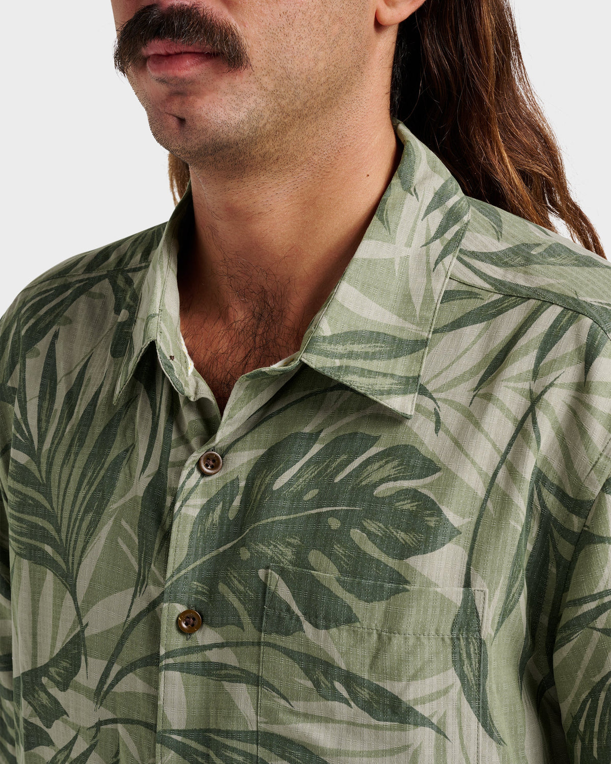 Waterman Botanical Short Sleeve Shirt - Dark Green | Quick Silver