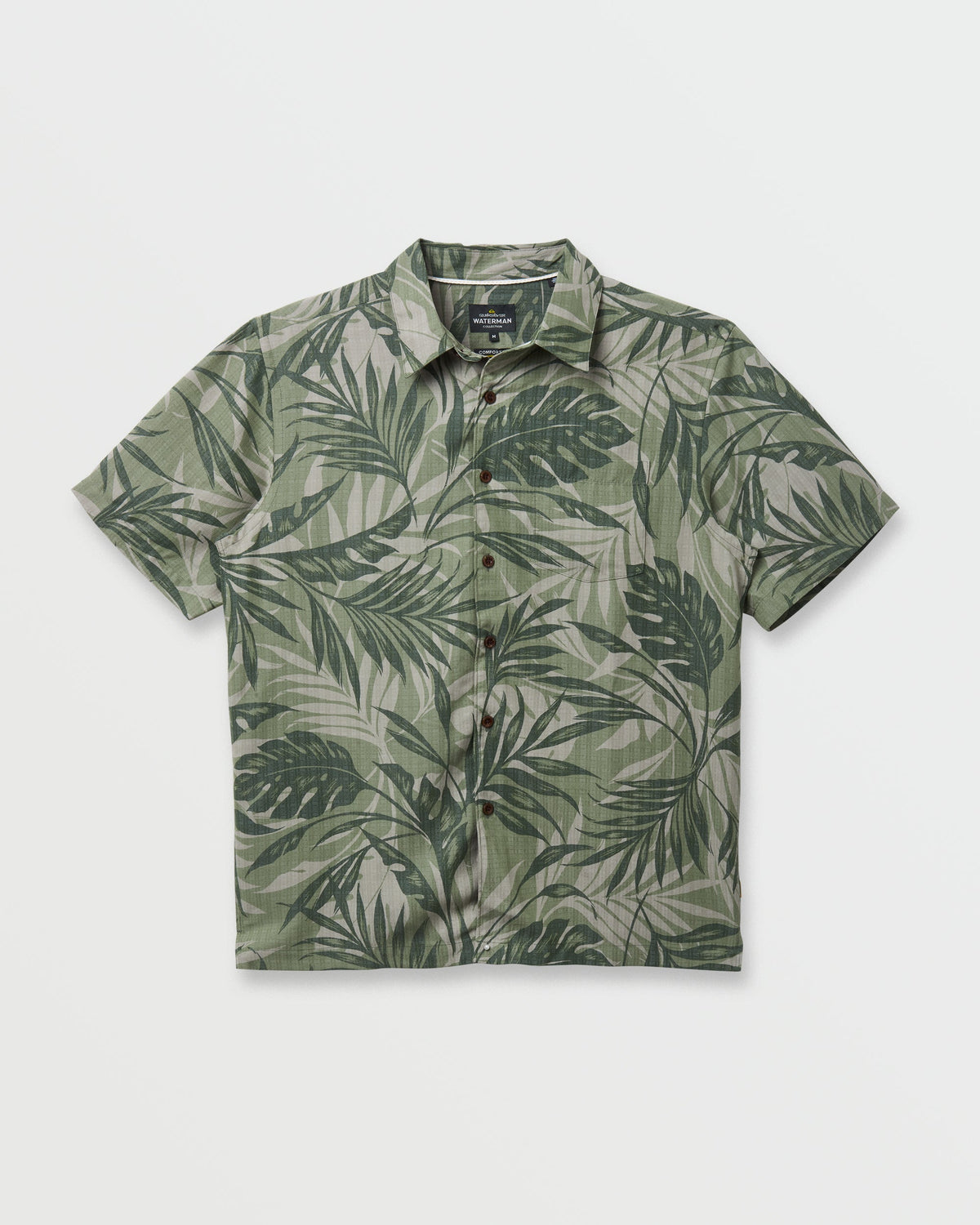 Waterman Botanical Short Sleeve Shirt - Dark Green | Quick Silver