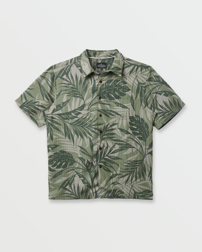Waterman Botanical Short Sleeve Shirt - Dark Green | Quick Silver