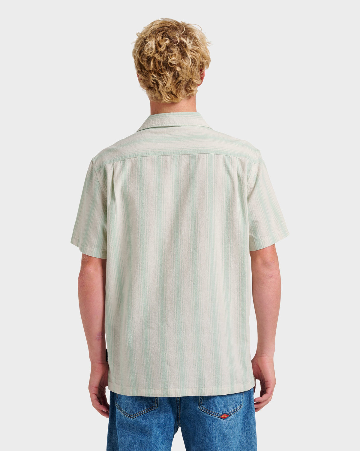 Oxford Stripe Casual Short Sleeve Shirt - Moonstruck | Quick Silver