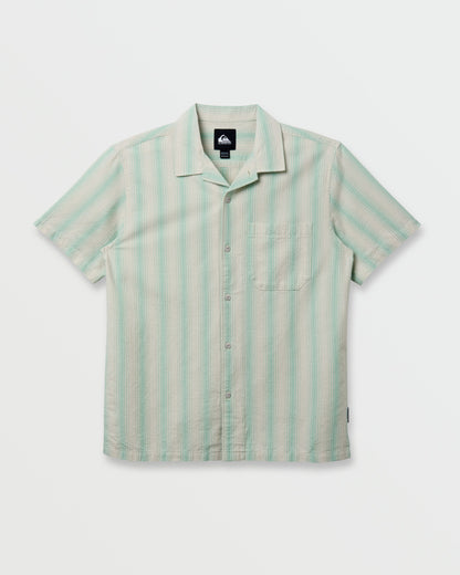 Oxford Stripe Casual Short Sleeve Shirt - Moonstruck | Quick Silver