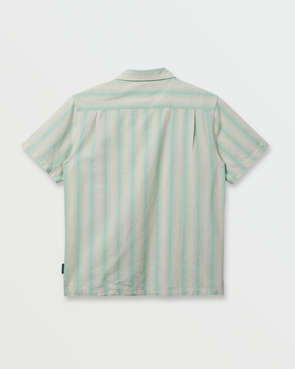 Oxford Stripe Casual Short Sleeve Shirt - Moonstruck | Quick Silver