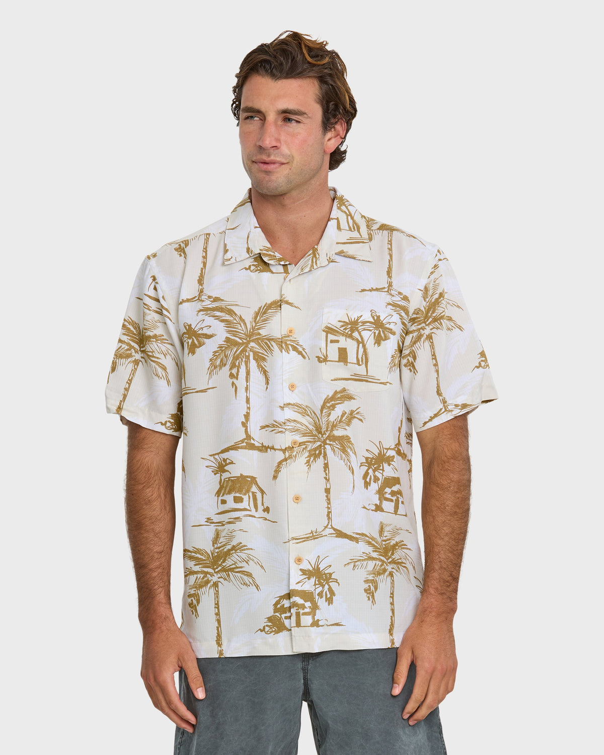 Waterman Off The Grid Shirt - Bone White | Quick Silver