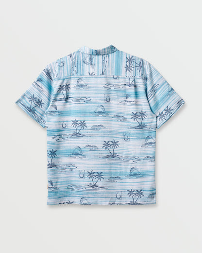 Waterman Island Daze Short Sleeve Shirt - Aqua Sea | Quick Silver