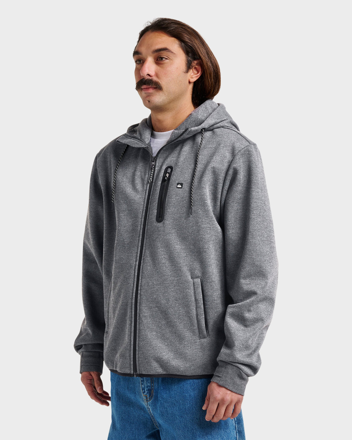 Waterman Departure Zip Sweatshirt - Phantom Heather | Quick Silver